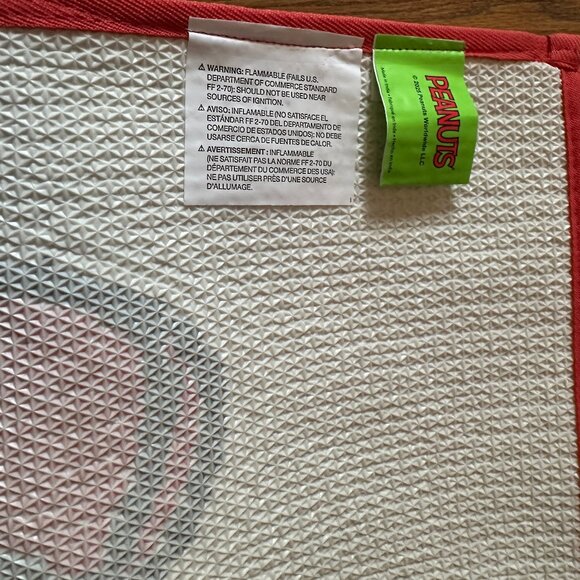 NWT Peanuts Snoopy Red Puffer Coat Winter/Holiday Bath/Kitchen Plush Mat/Rug - Picture 3 of 4